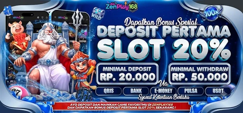 <p>20% FIRST SLOT DEPOSIT BONUS</p>